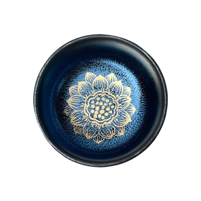 Lotus Kirin Feng Shui Tenmoku Tea Cup Pottery