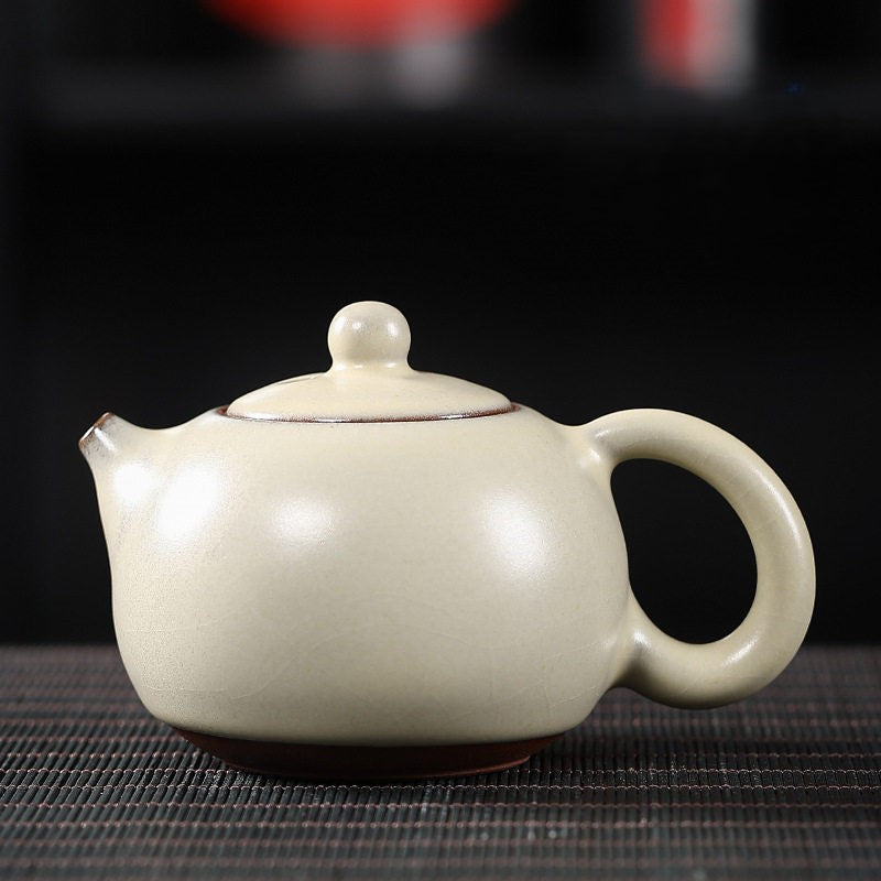 Handmde White Nacre Tenmoku Jian Zhan Gongfu Teapot