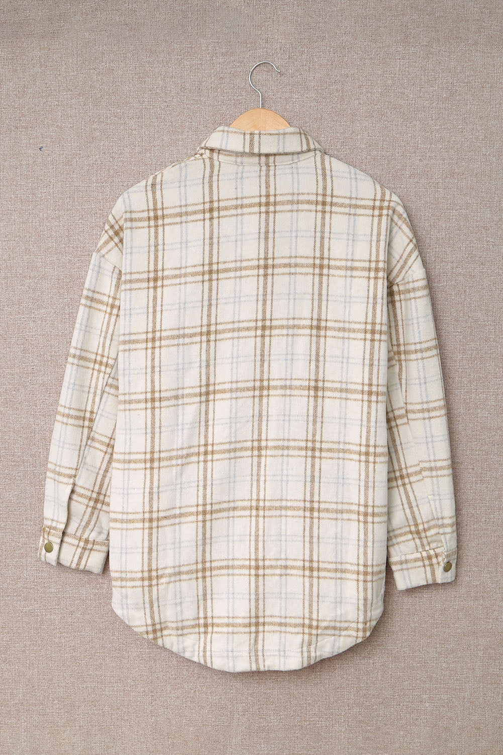 Manteau chemise boutonné à carreaux avec fentes