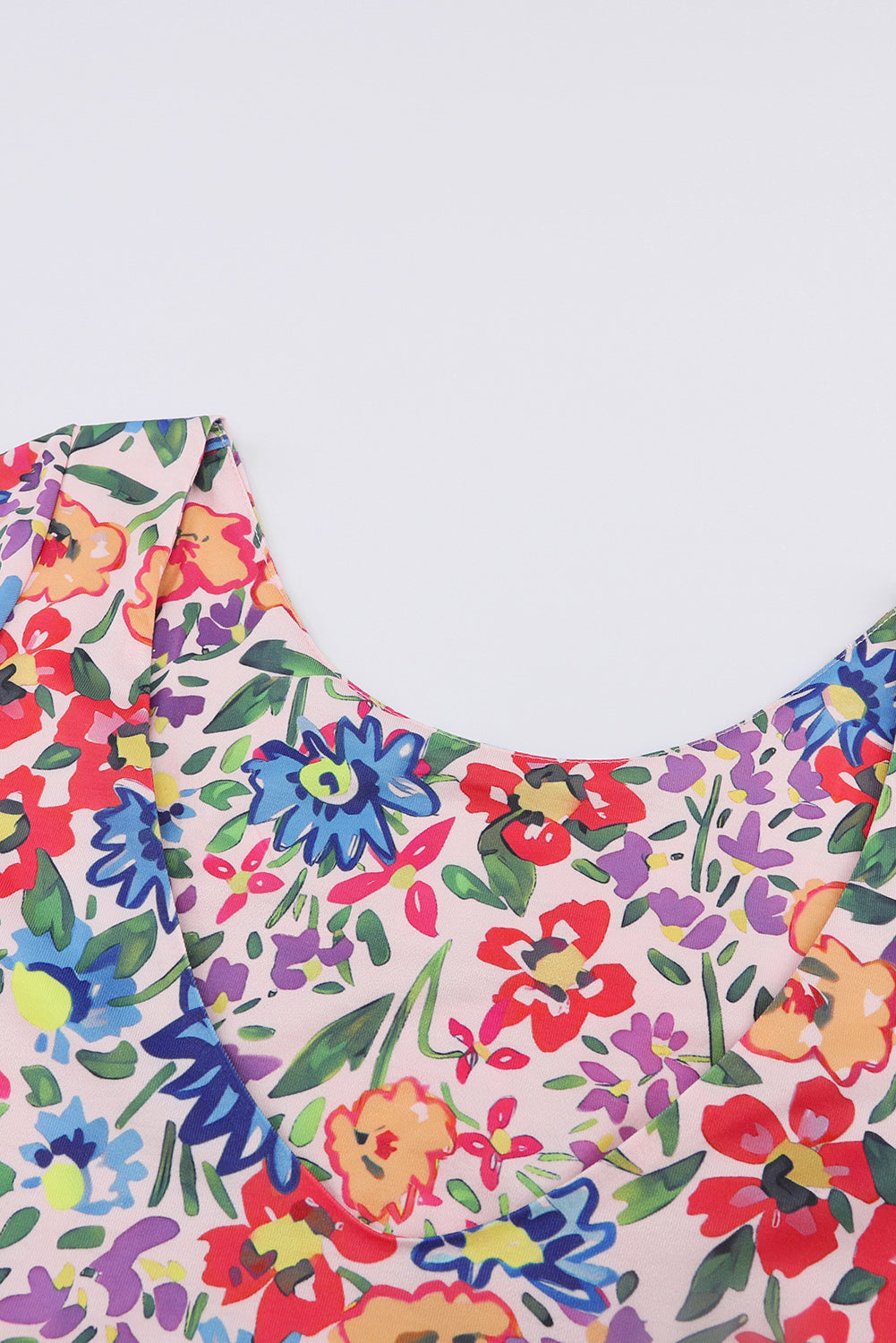 Chic Robe de vacances à manches courtes et imprimé floral multicolore