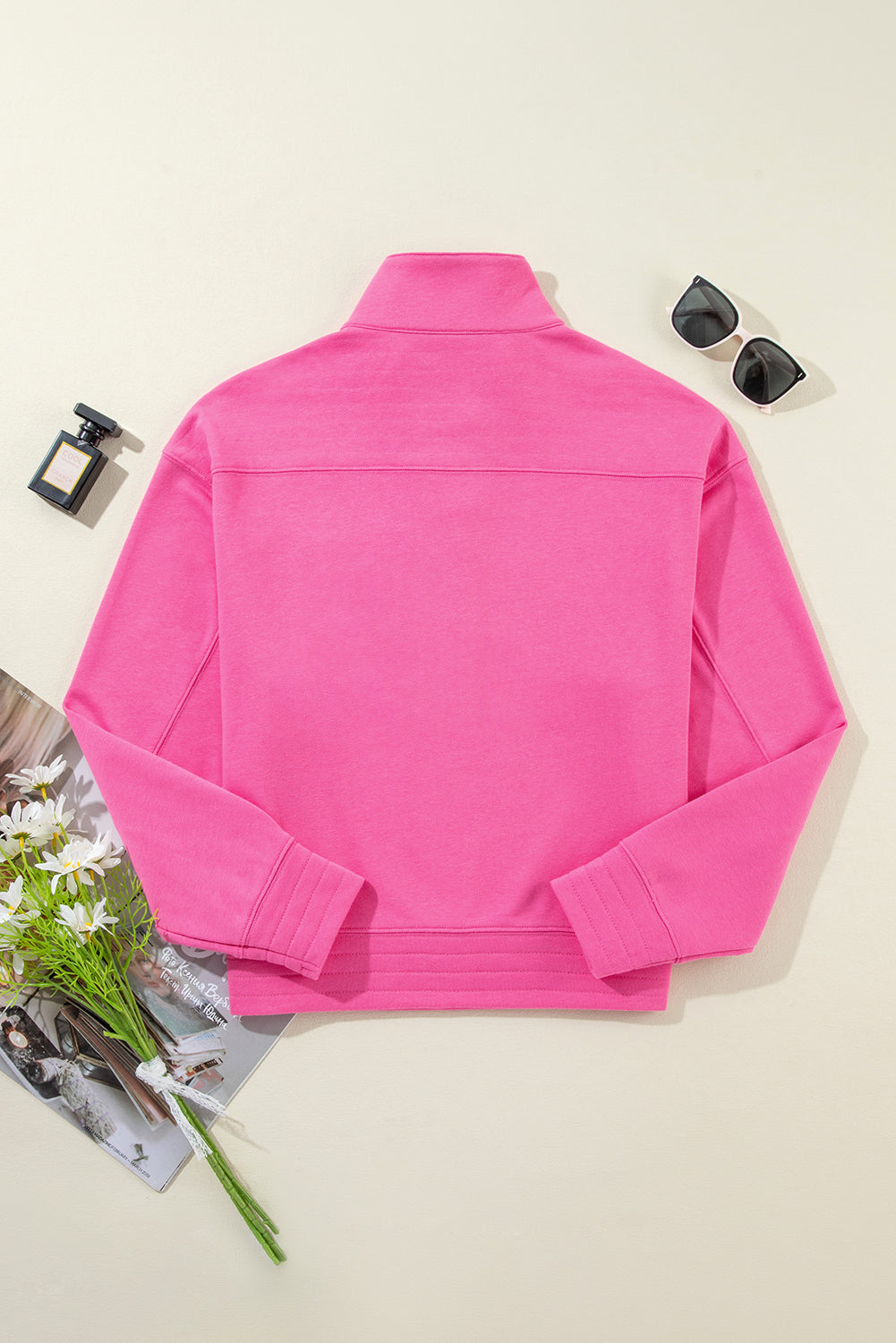 Sweat-shirt à col demi-bouton vintage à lavage minéral