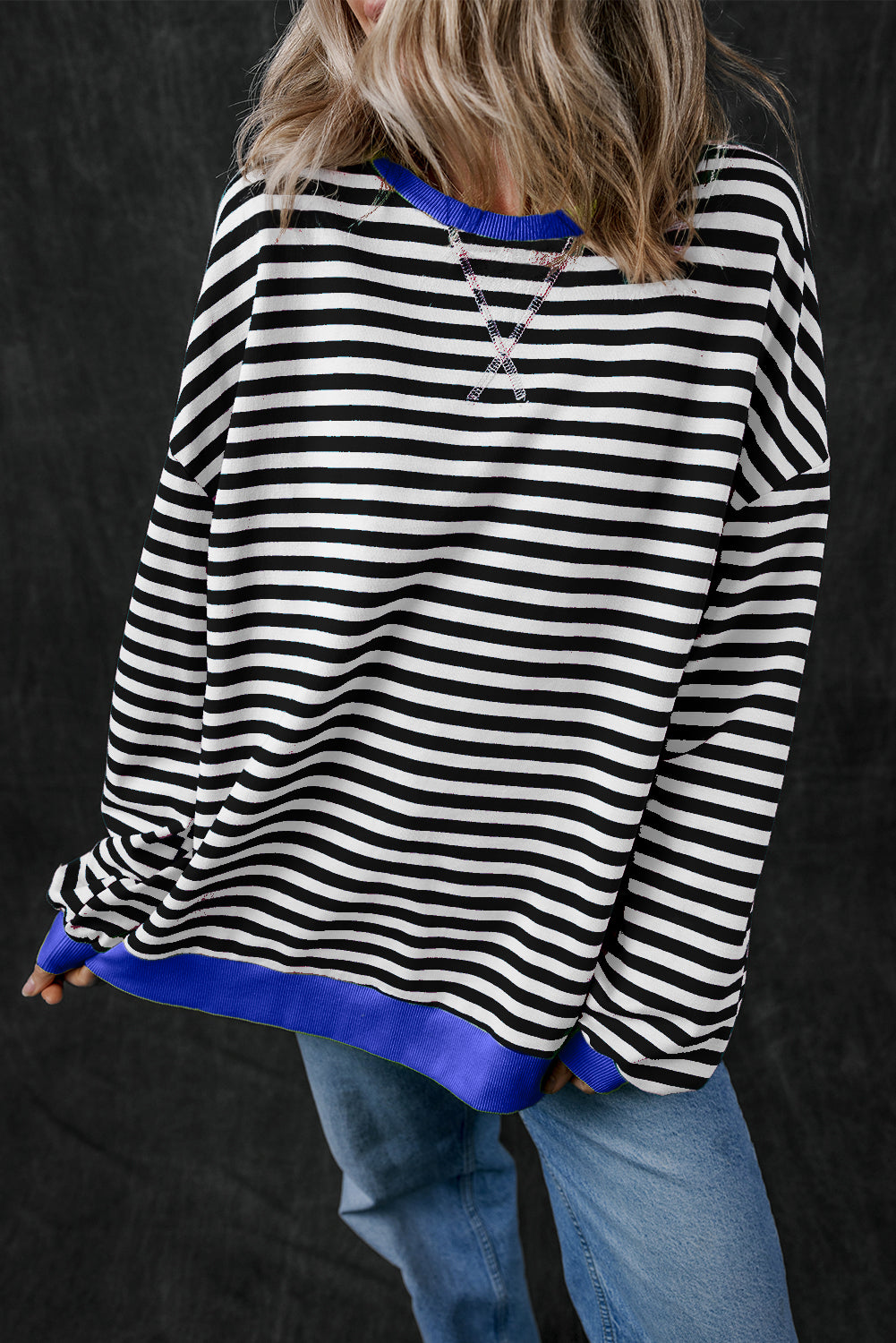 Sweat-shirt oversize à bordure contrastée