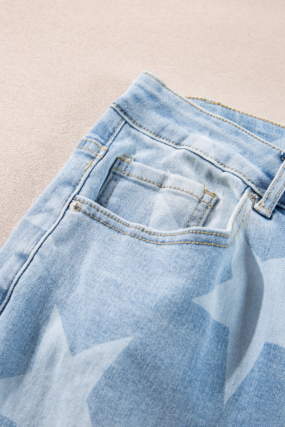 Jean taille haute a motif étoile grande taille