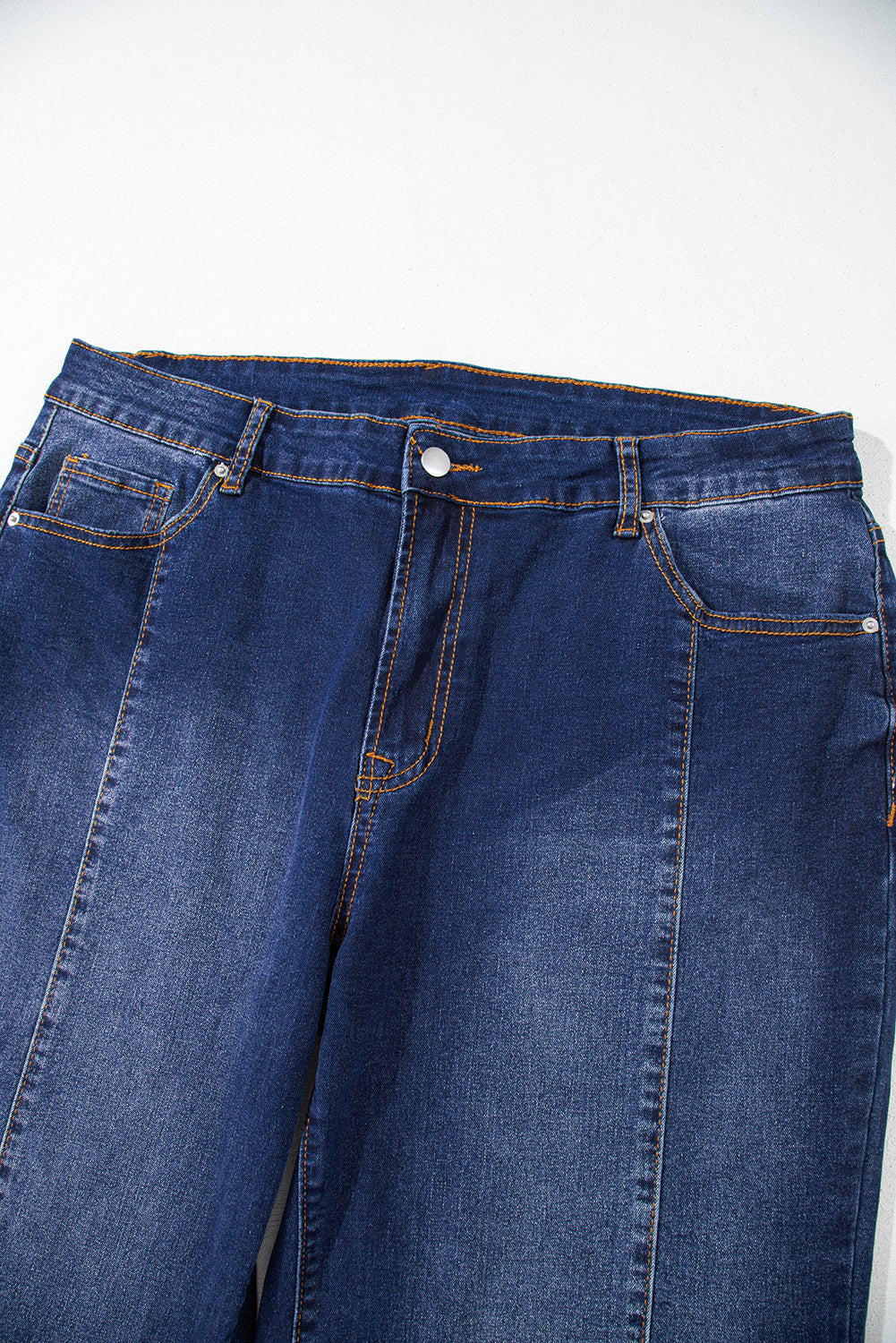 Jean Taille Haute Coutures Larges de Grande Taille