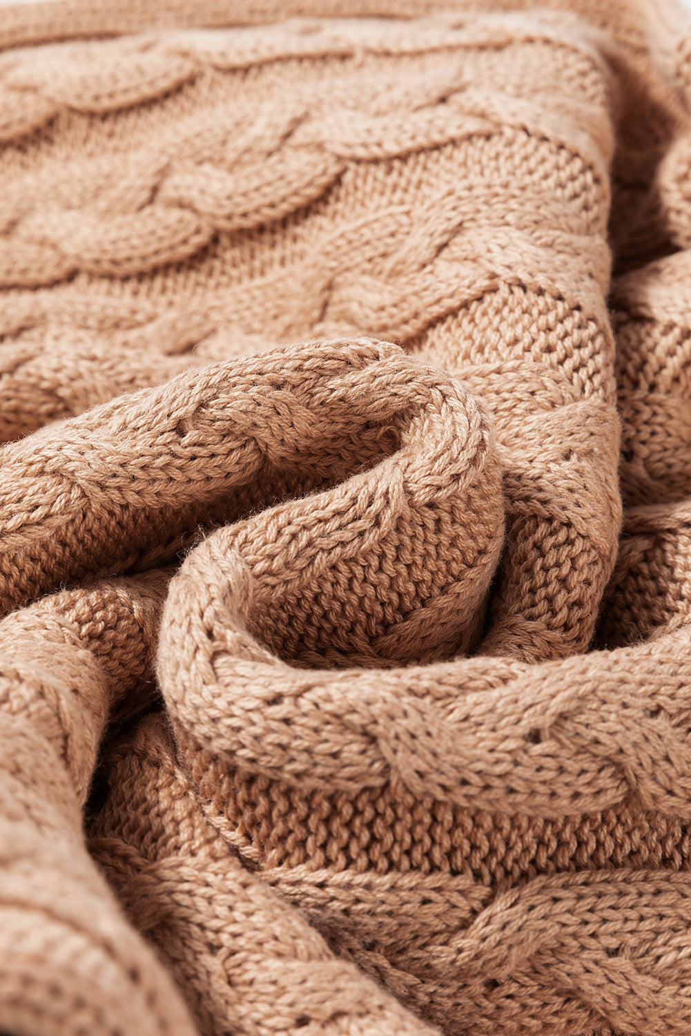 Débardeur a col montant en tricot torsadé de couleur unie