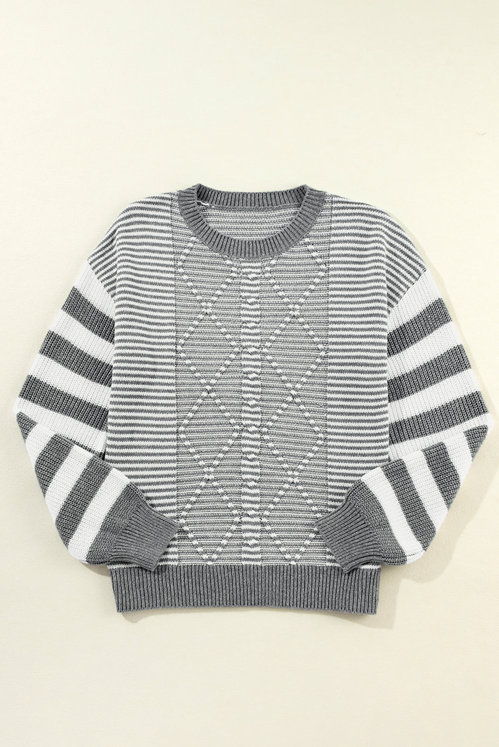 Pull texturé géométrique à épaules tombantes