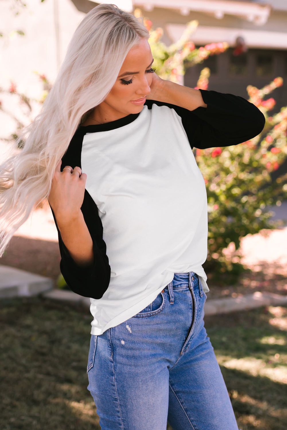 Haut pull à manches raglan color block