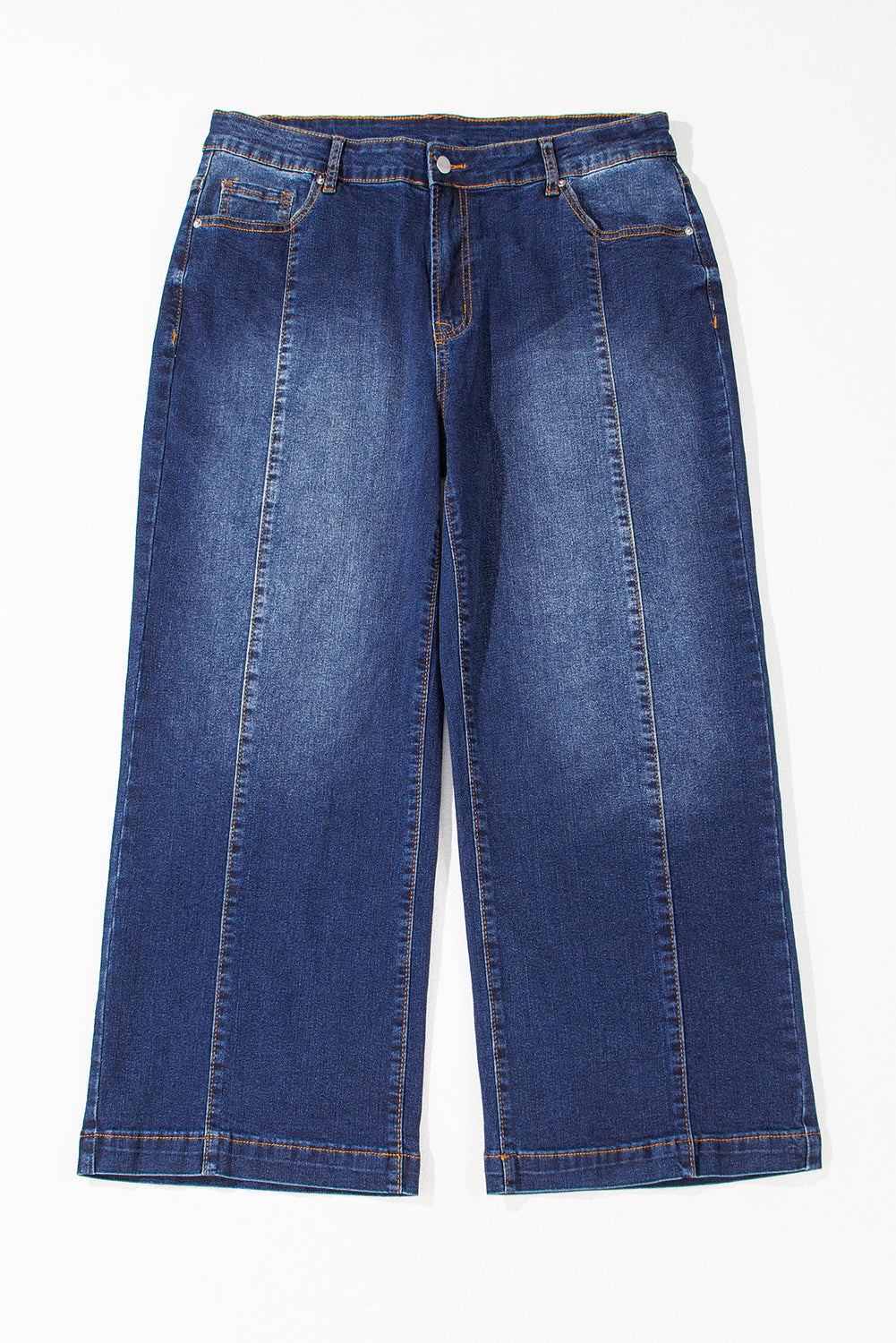 Jean Taille Haute Coutures Larges de Grande Taille