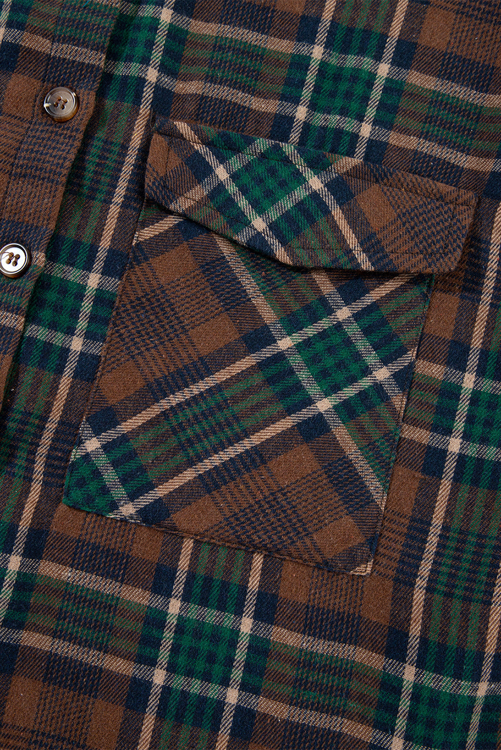 Veste chemise boutonnée à carreaux et poches poitrine