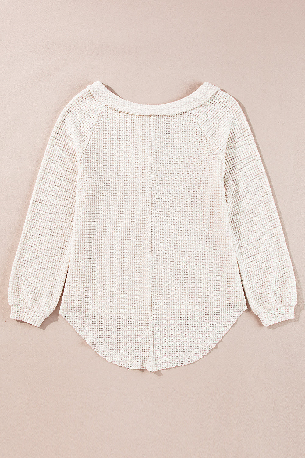 Blouse ample à manches raglan boutonnée sur le devant en tricot gaufré