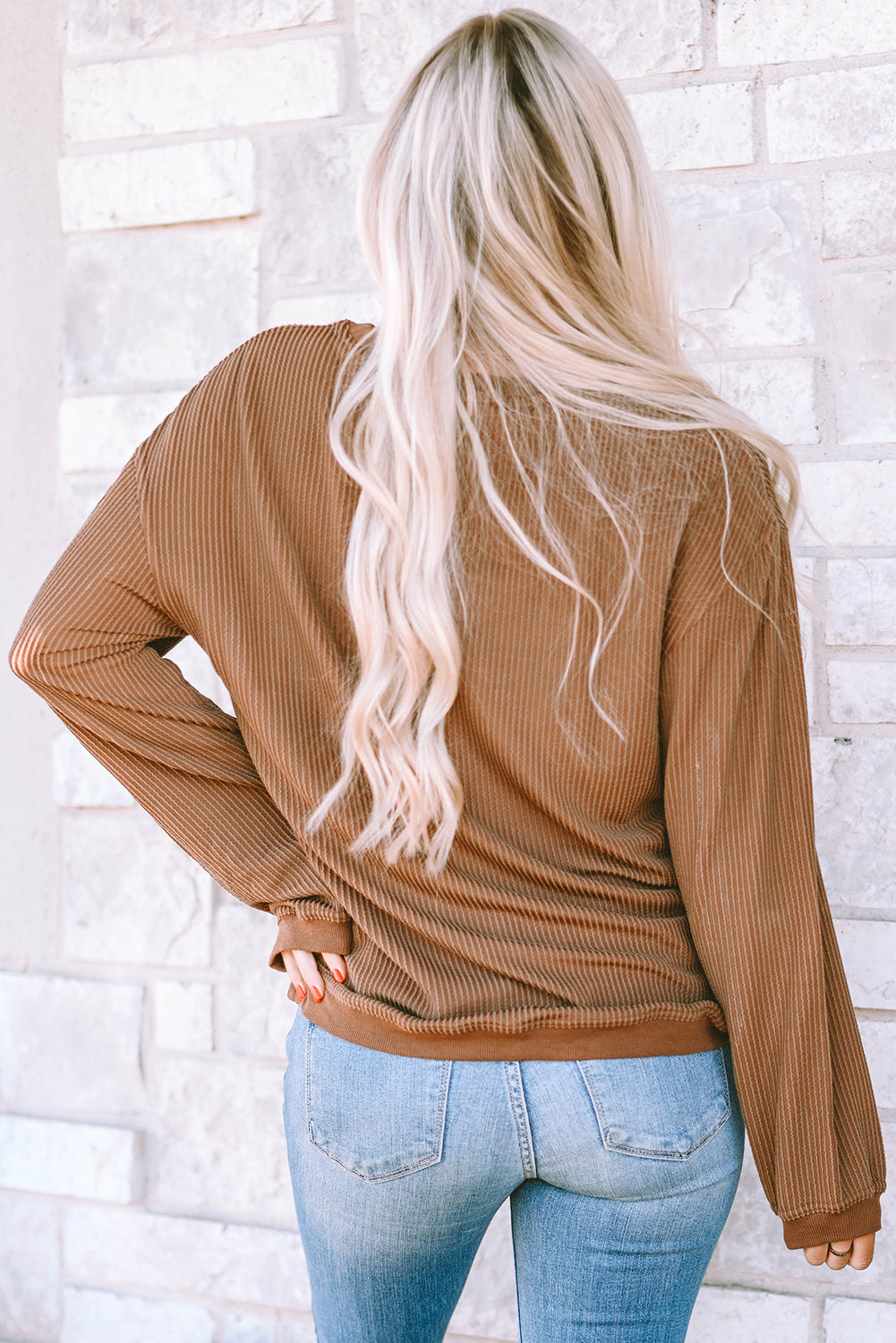Sweat-shirt en velours côtelé imprimé You Are Loved