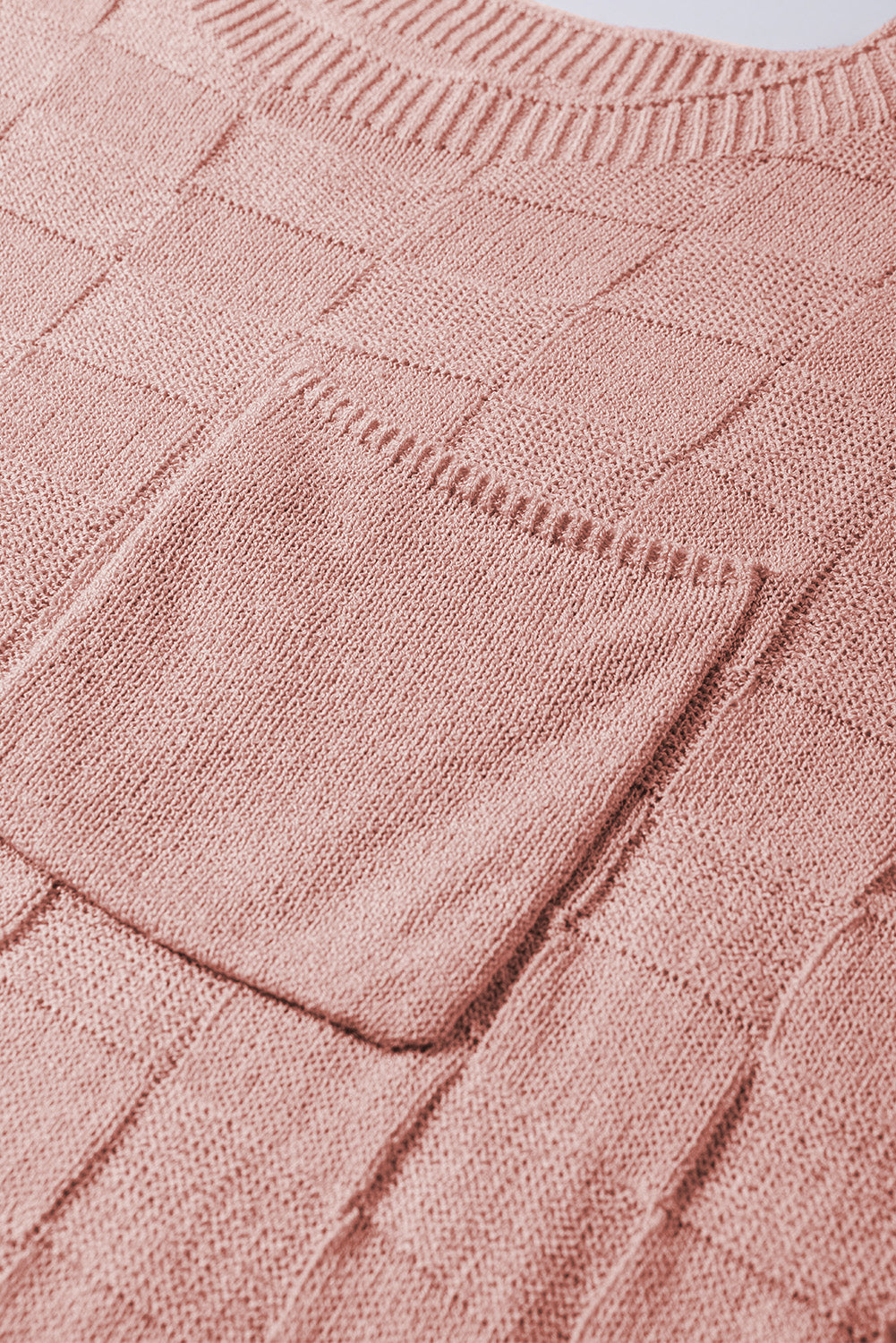 Pull a manches courtes en tricot texturé en treillis