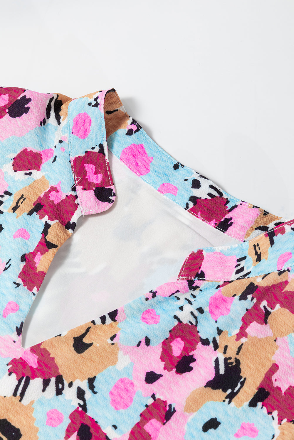 Mini-Robe Florale à Volants et Mancherons Grande Taille