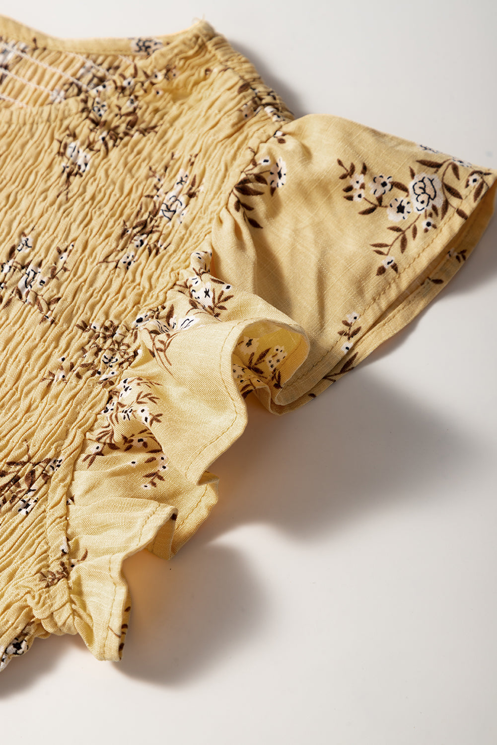 Robe d'été fluide à volants et imprimé floral bohème