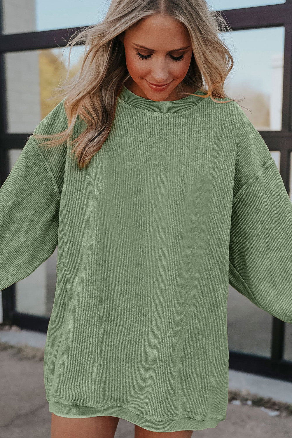 Sweat oversize en velours côtelé