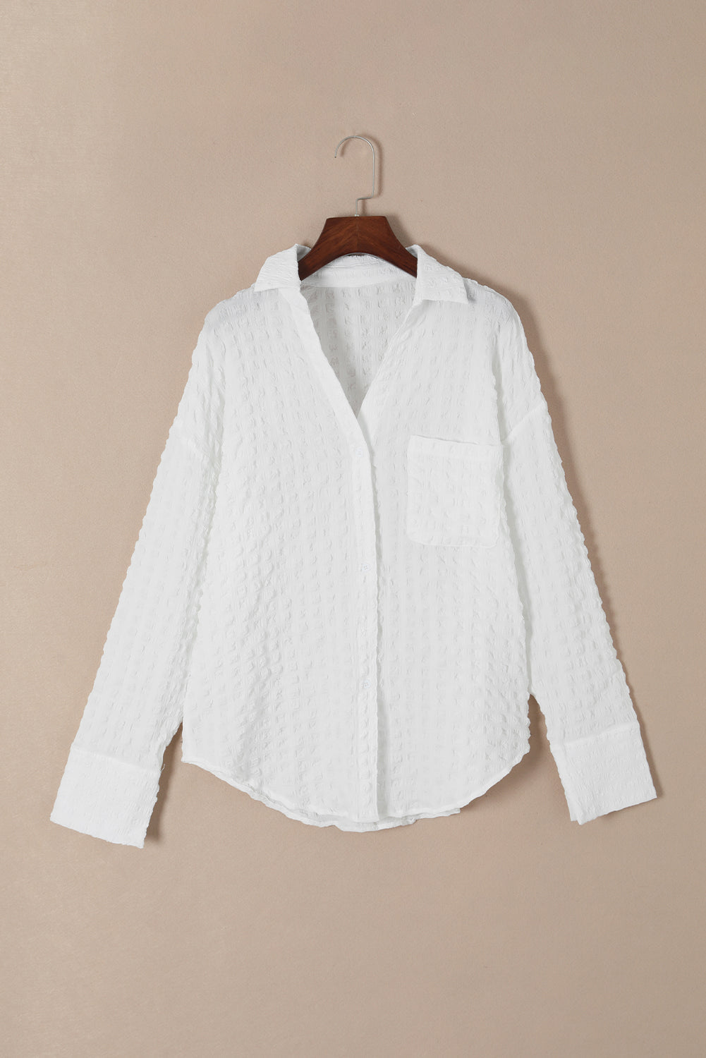 Chemise texturée à carreaux froissés
