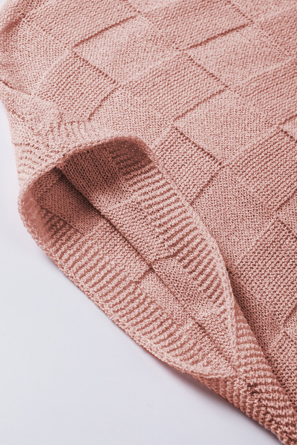 Pull a manches courtes en tricot texturé en treillis