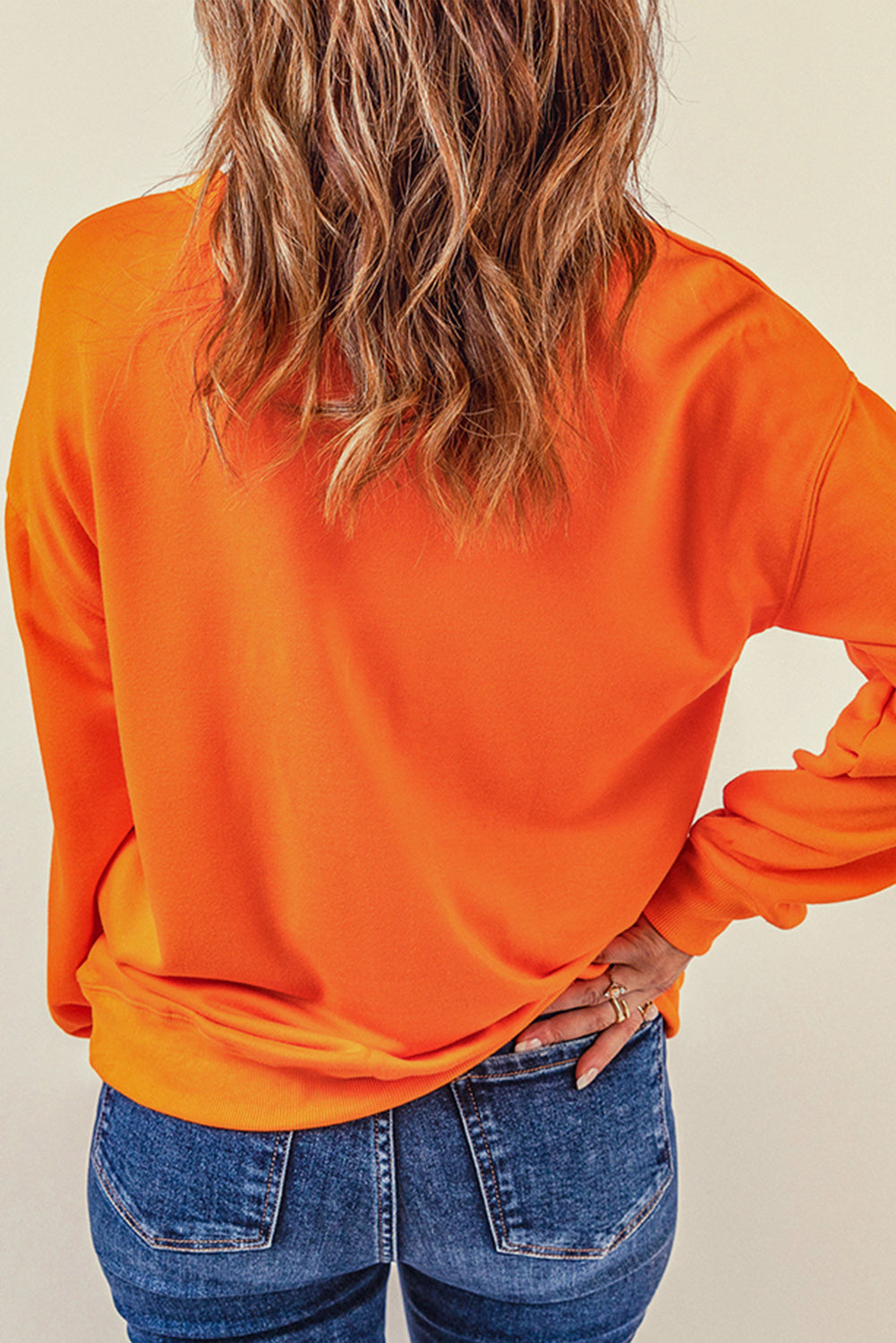 Sweat-shirt uni à col rond