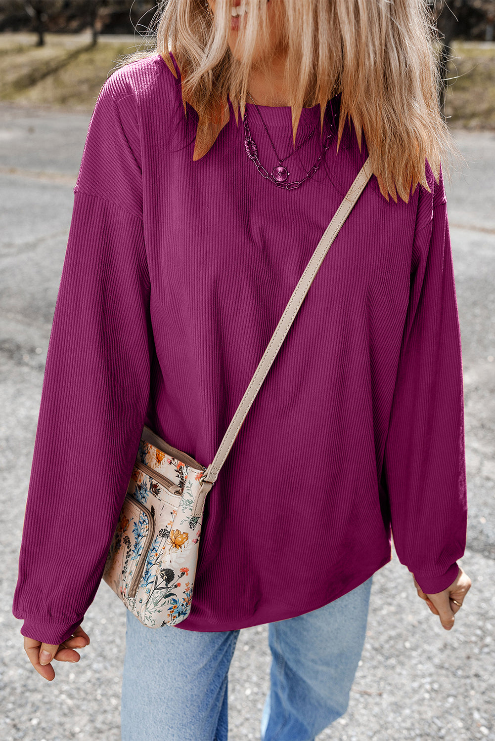 Sweat oversize en velours côtelé