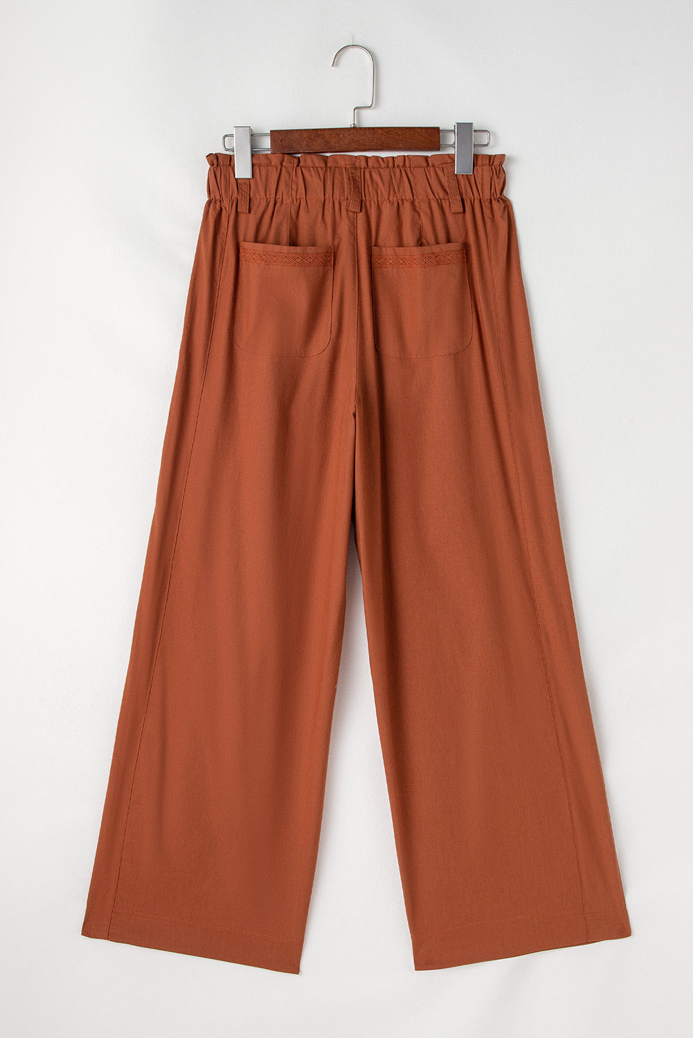 Pantalon décontracté a jambe droite avec poches a taille élastique