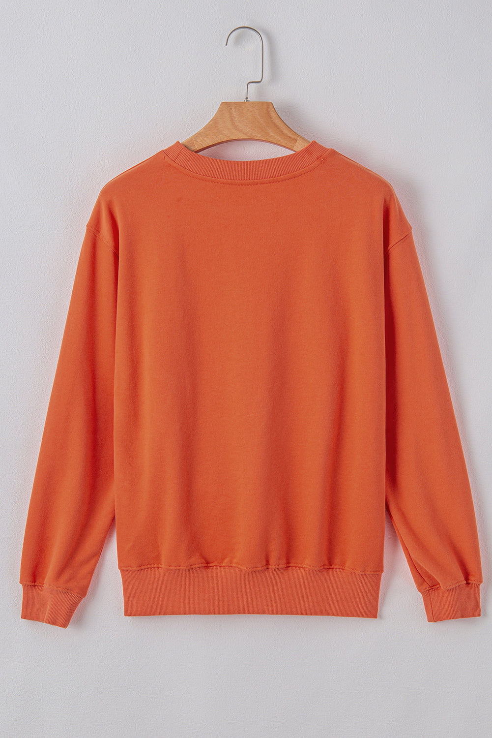 Sweat-shirt uni a col rond et épaules tombantes