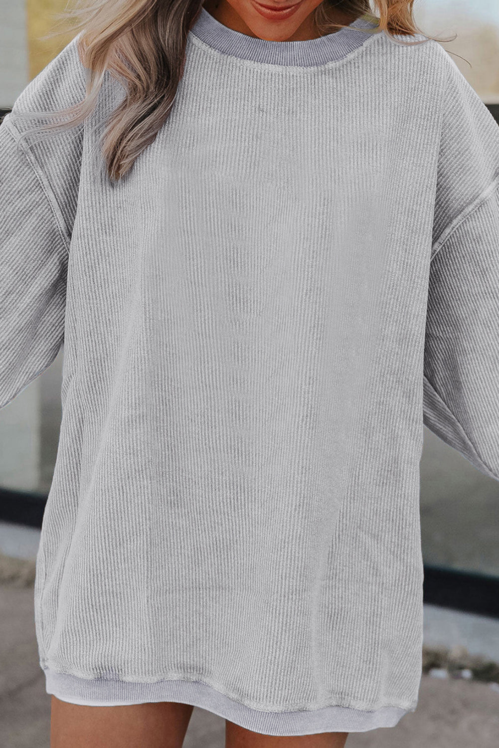 Sweat oversize en velours côtelé