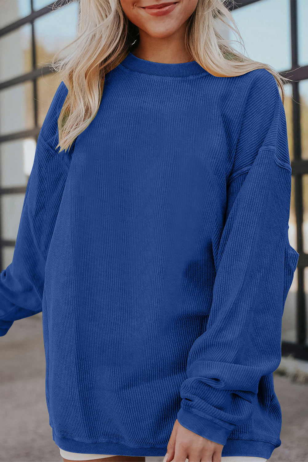 Sweat oversize en velours côtelé