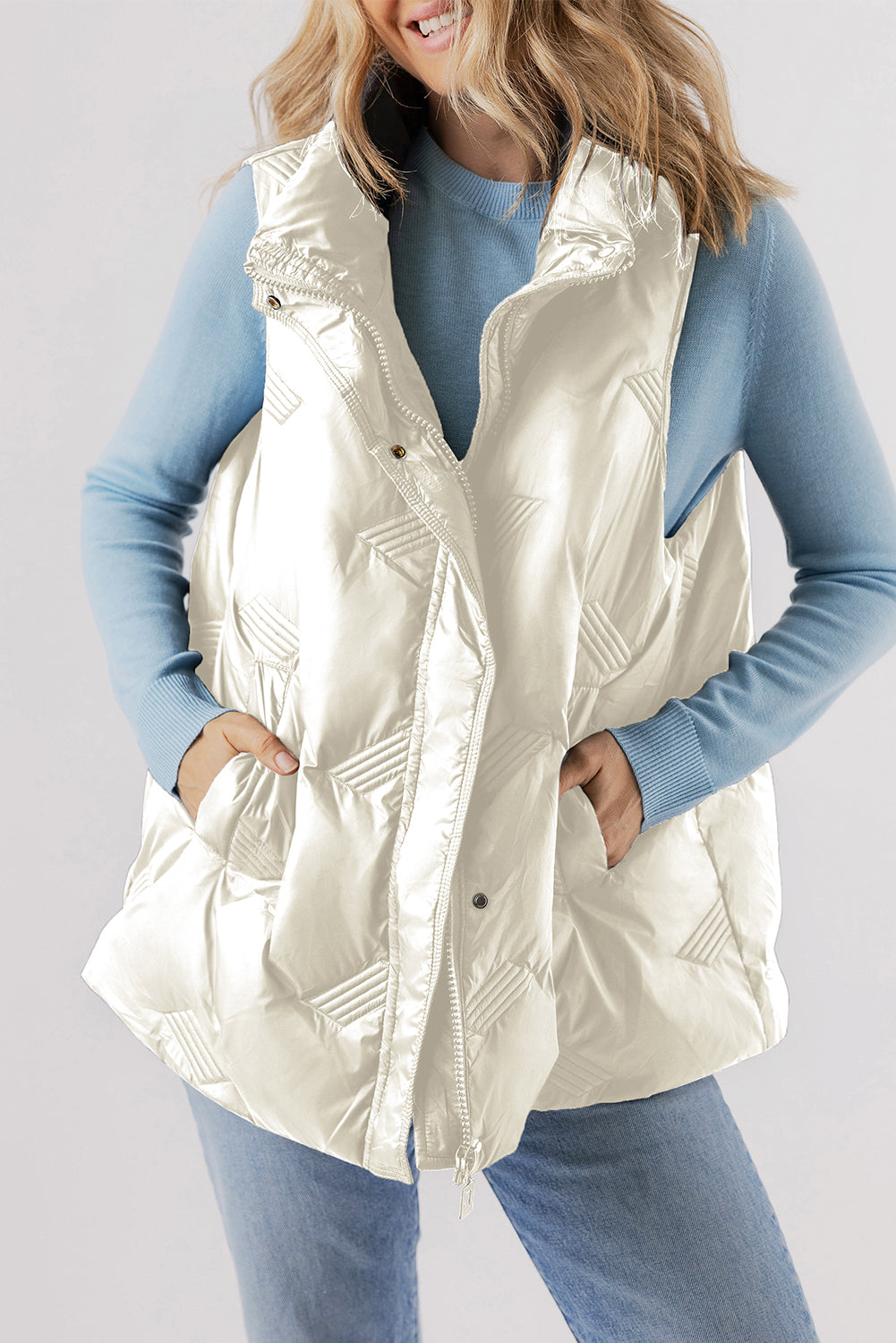 Veste matelassée zippée a col haut