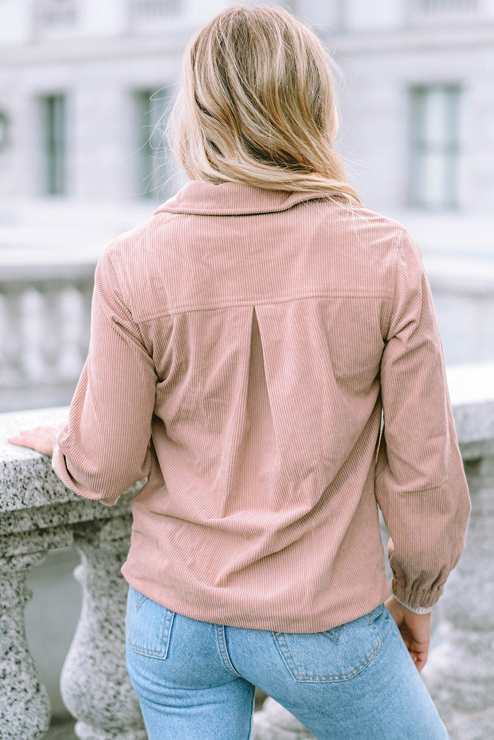 Sweat-shirt à col zippé et texture côtelée