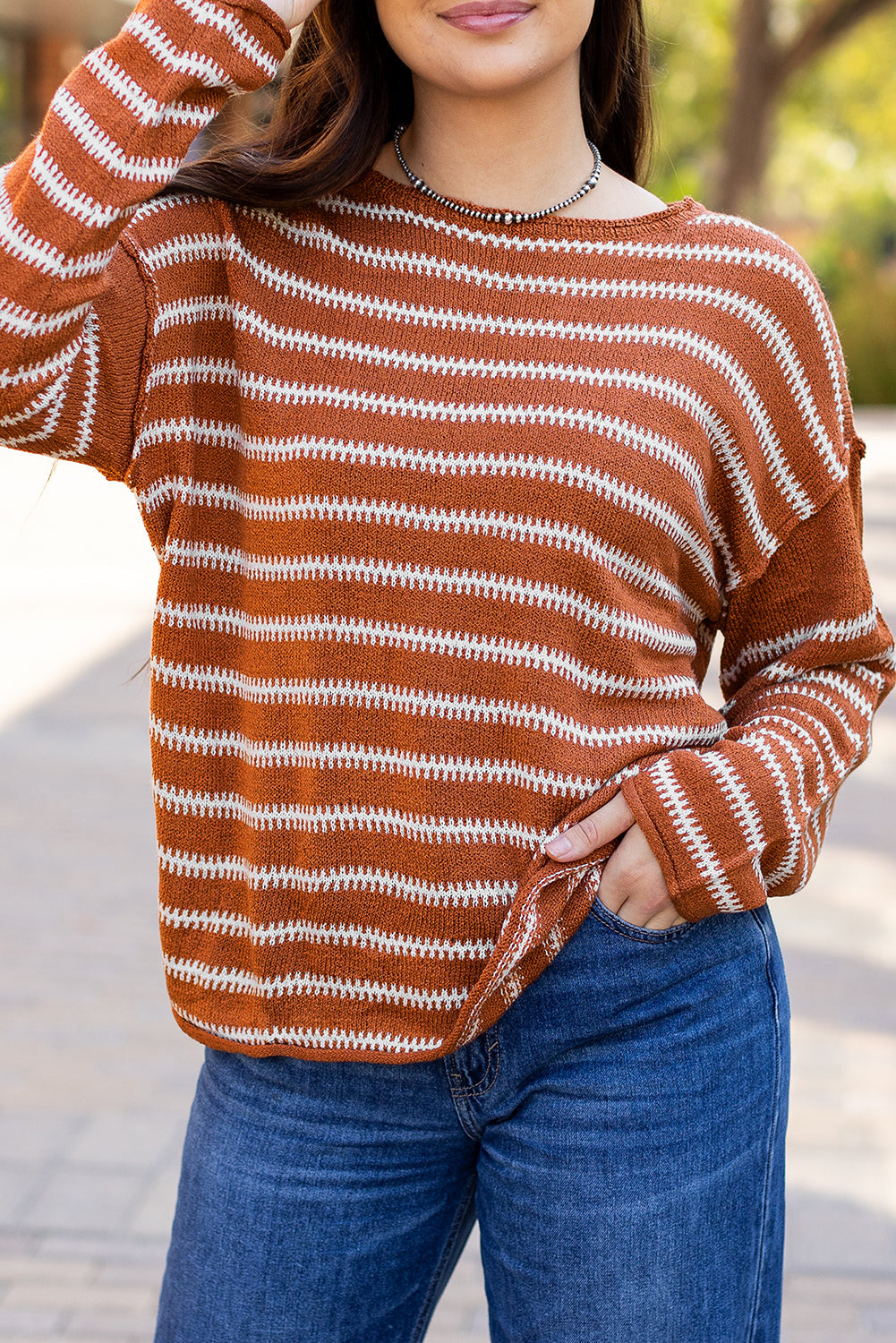 Pull décontracté a épaules tombantes