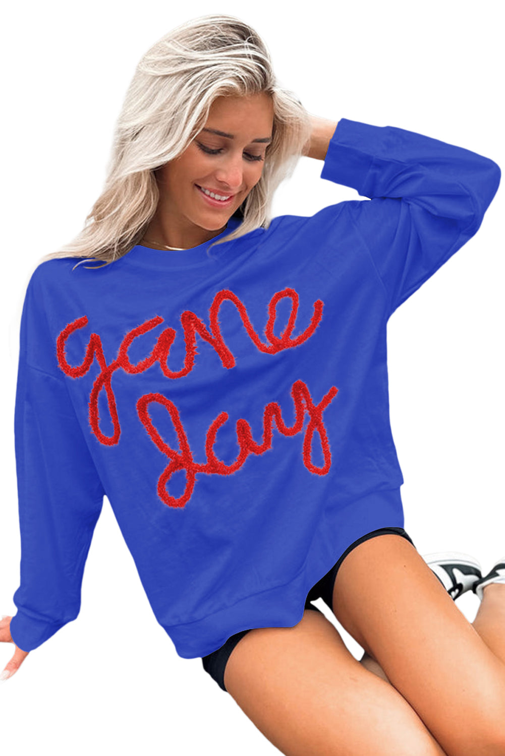 Tinsel Game Day - Sweat-shirt graphique a épaules tombantes