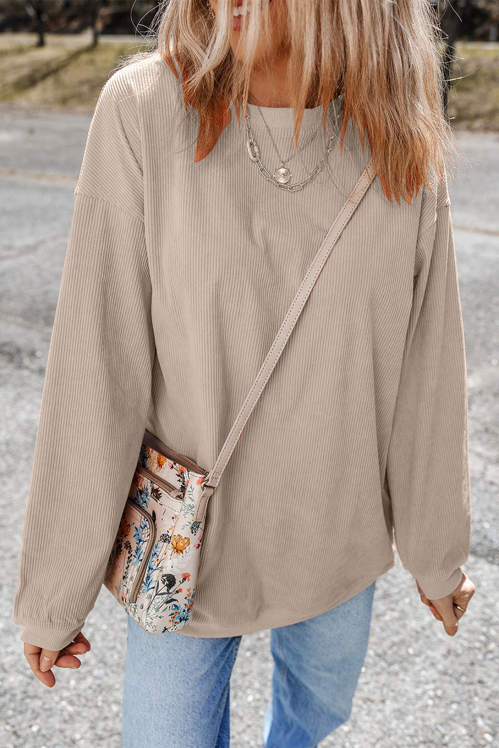 Sweat oversize en velours côtelé