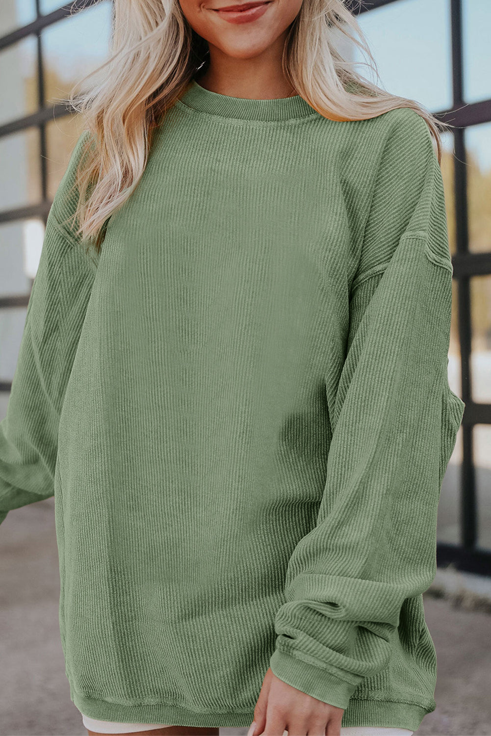 Sweat oversize en velours côtelé