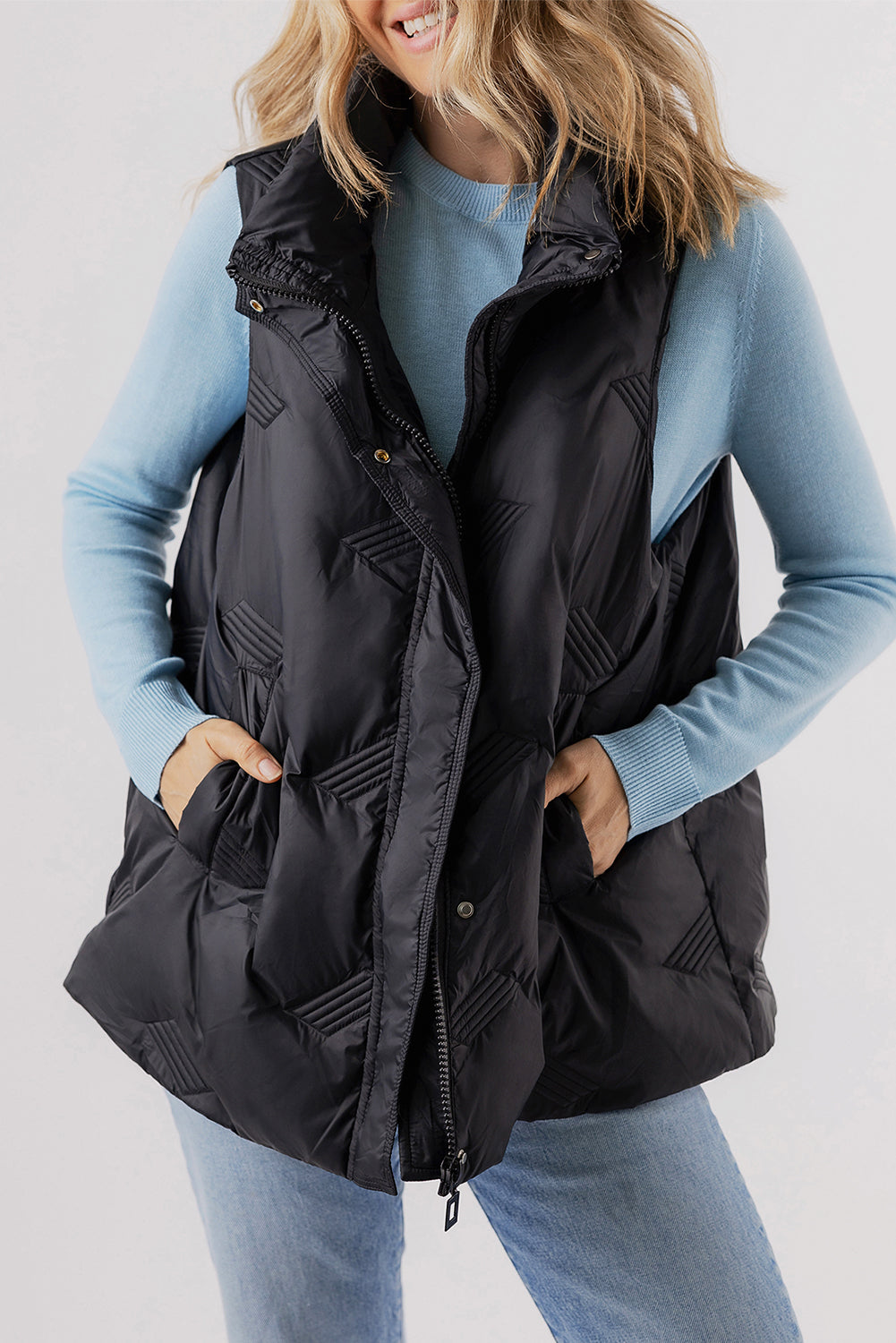 Veste matelassée zippée a col haut