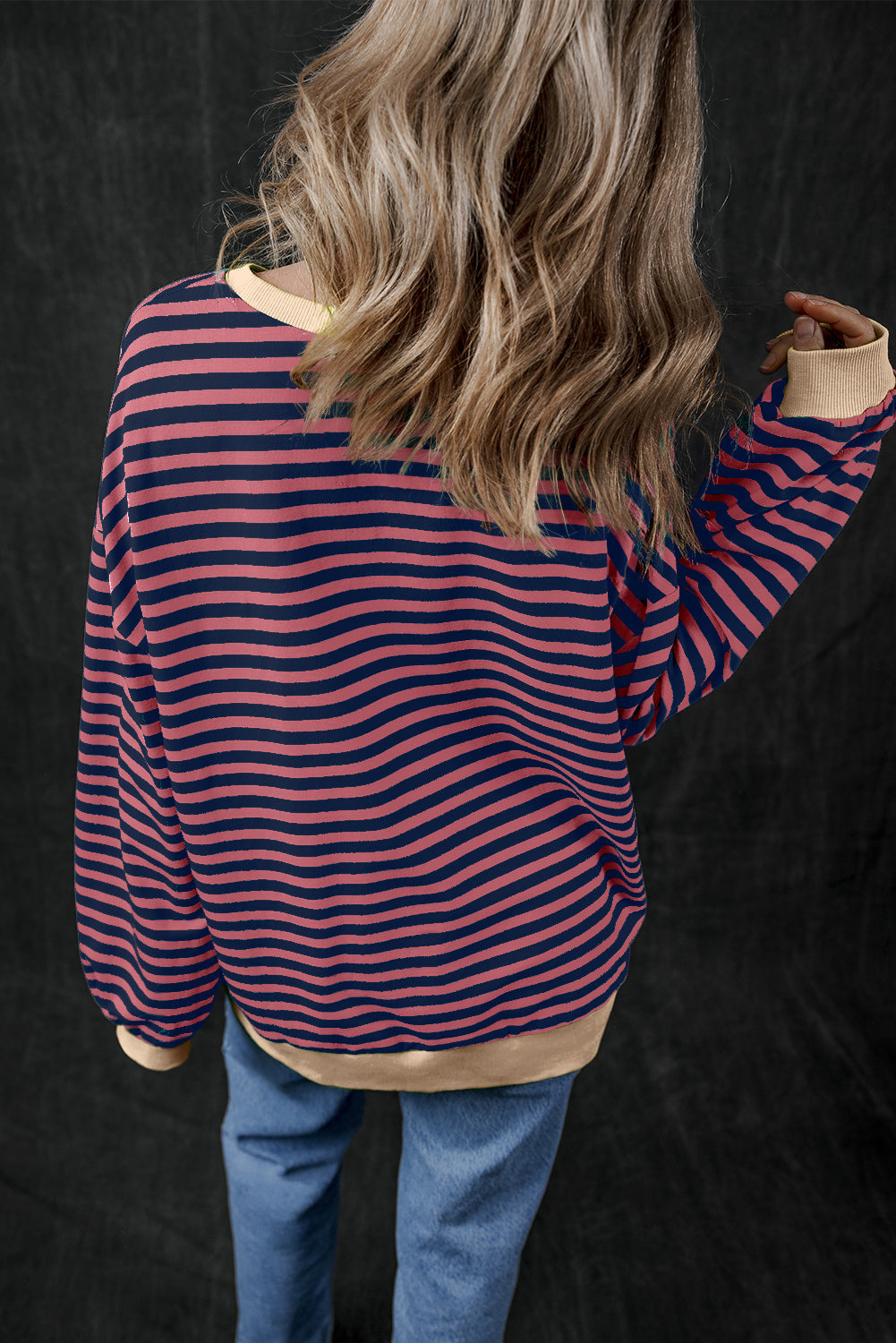 Sweat-shirt oversize à bordure contrastée