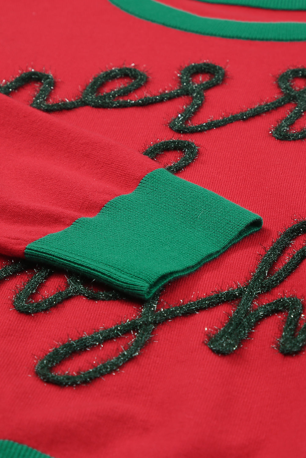 Pull a bordure contrastée graphique Tinsel Merry & Bright