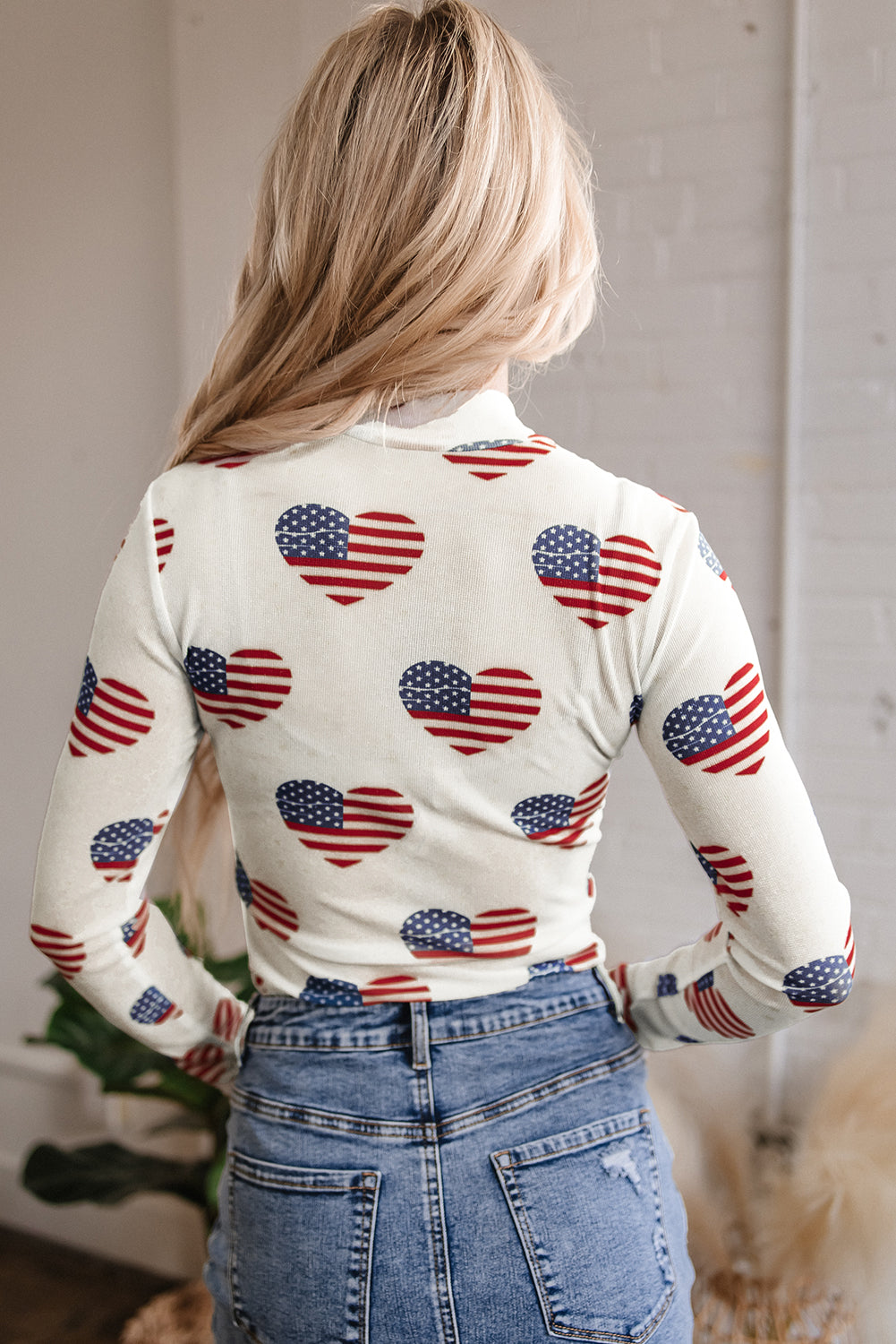 Body à manches longues en maille pailletée Americana