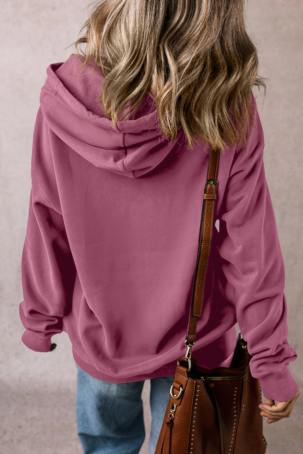 Sweat a capuche coupe ample uni avec poche kangourou et cordon de serrage