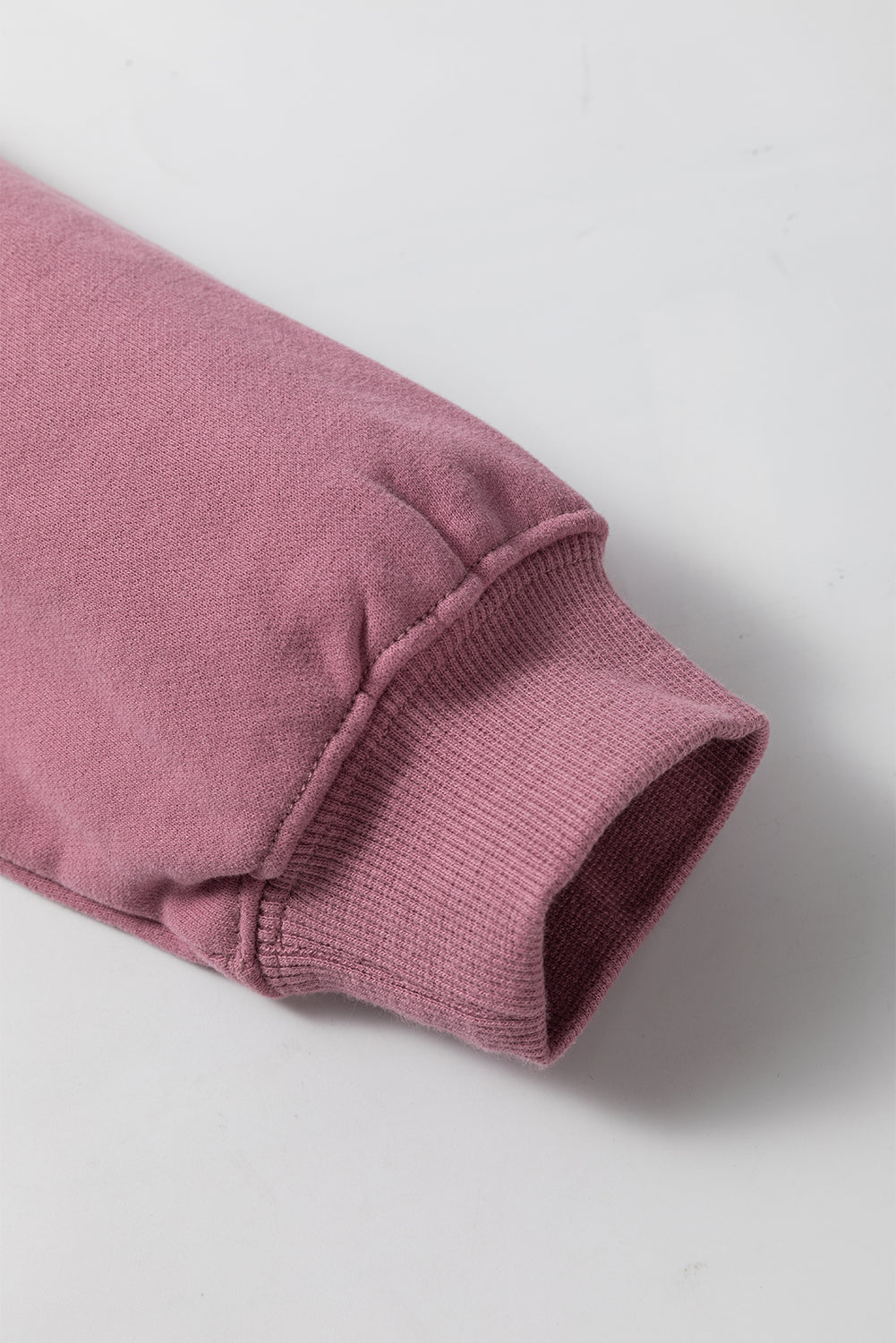 Sweat-shirt uni a col rond et épaules tombantes