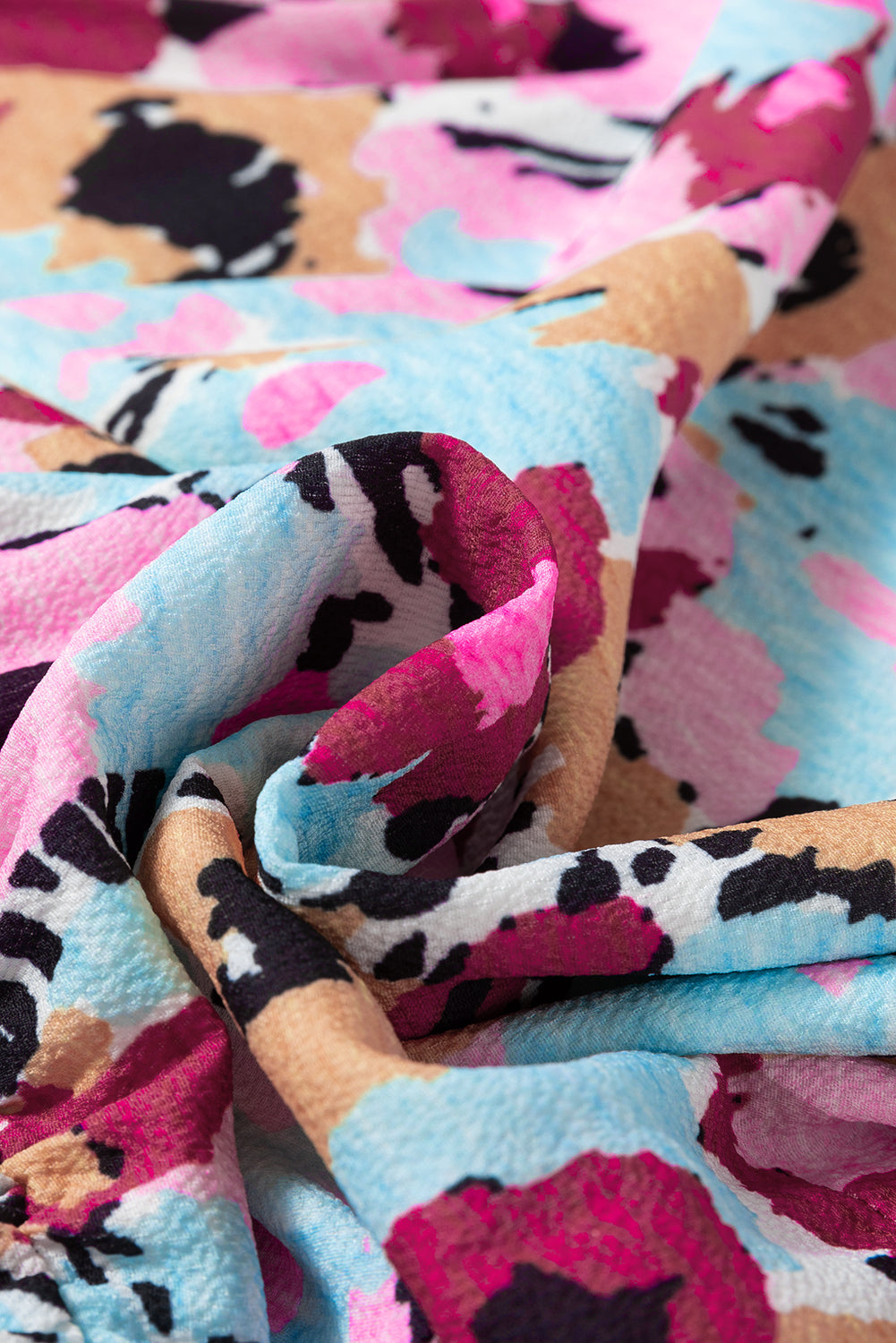 Mini-Robe Florale à Volants et Mancherons Grande Taille