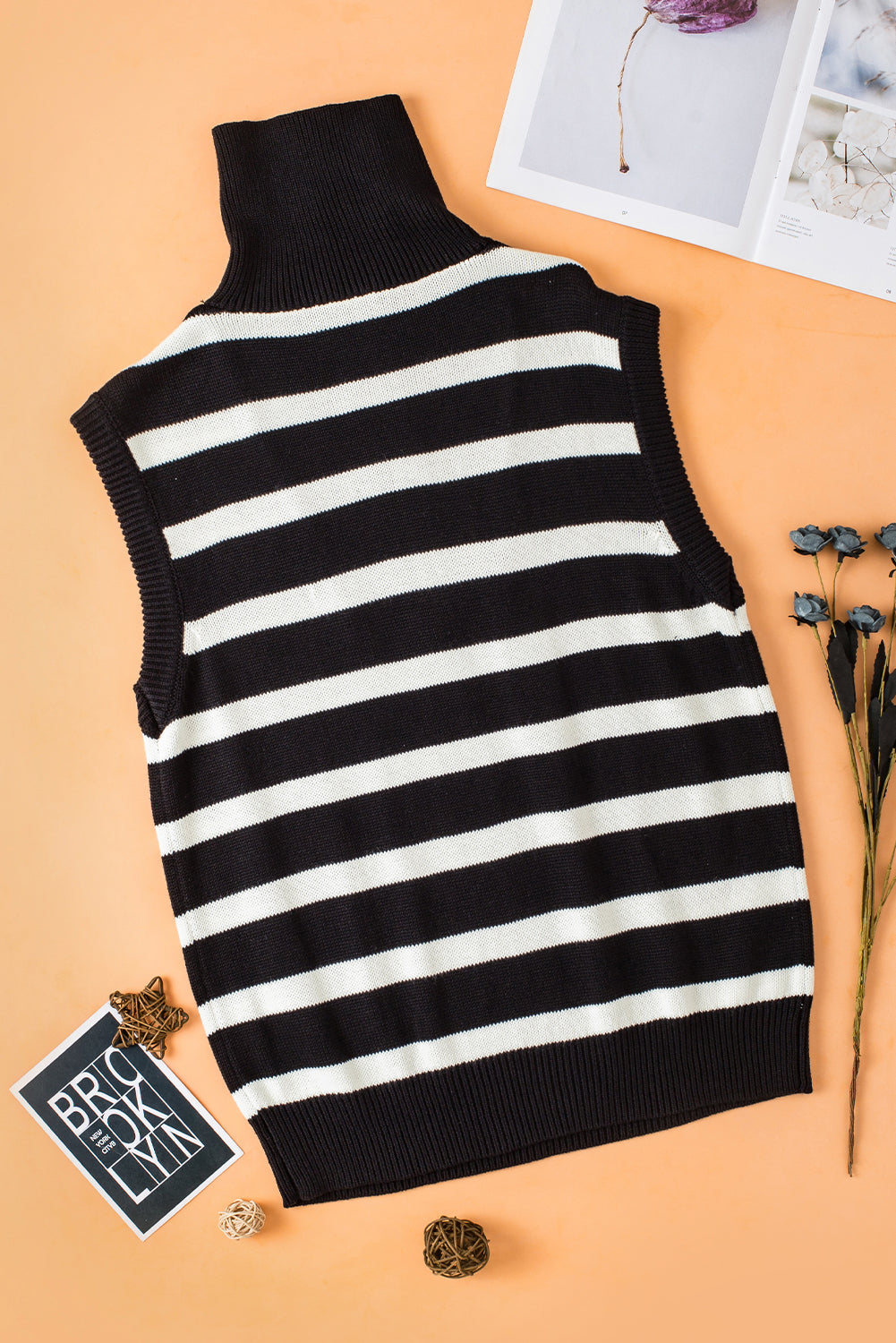 Débardeur pull en tricot a col zippé