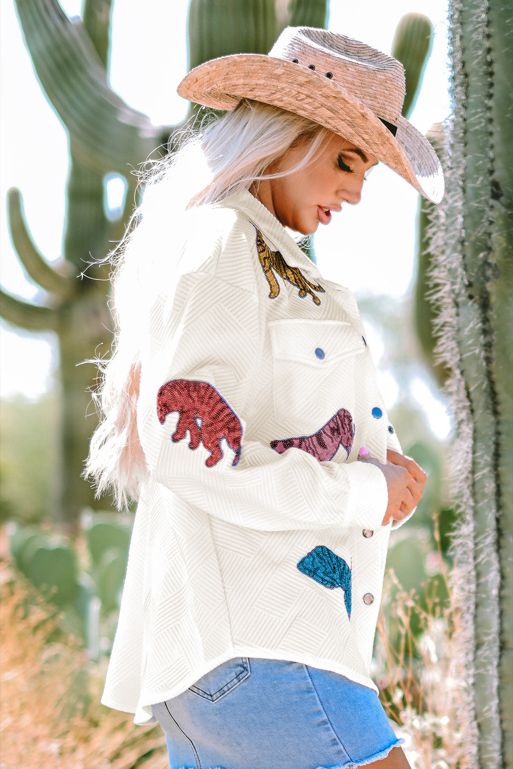 Veste texturée Tigres a paillettes