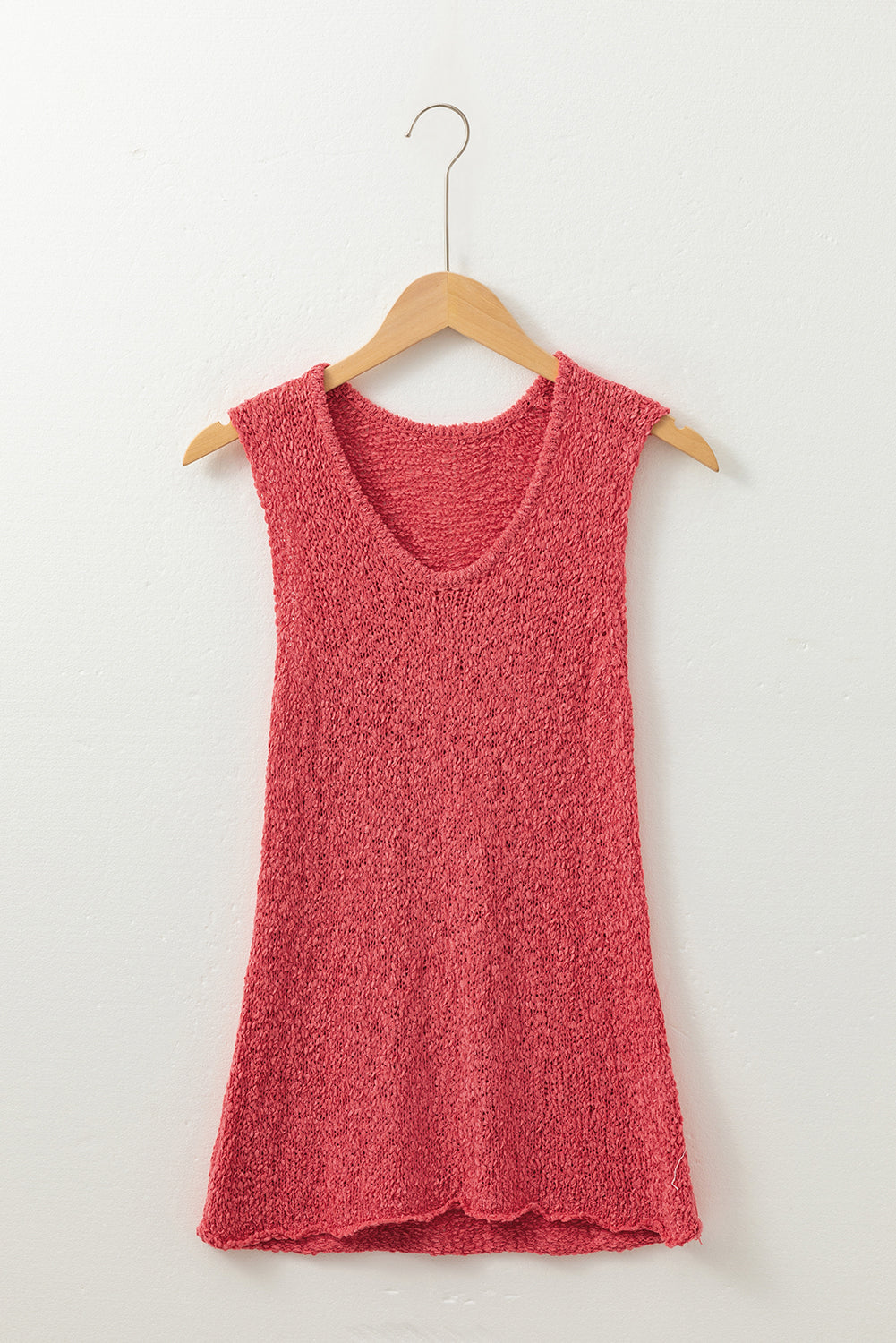 Gilet pull coupe slim en tricot texturé a col en U