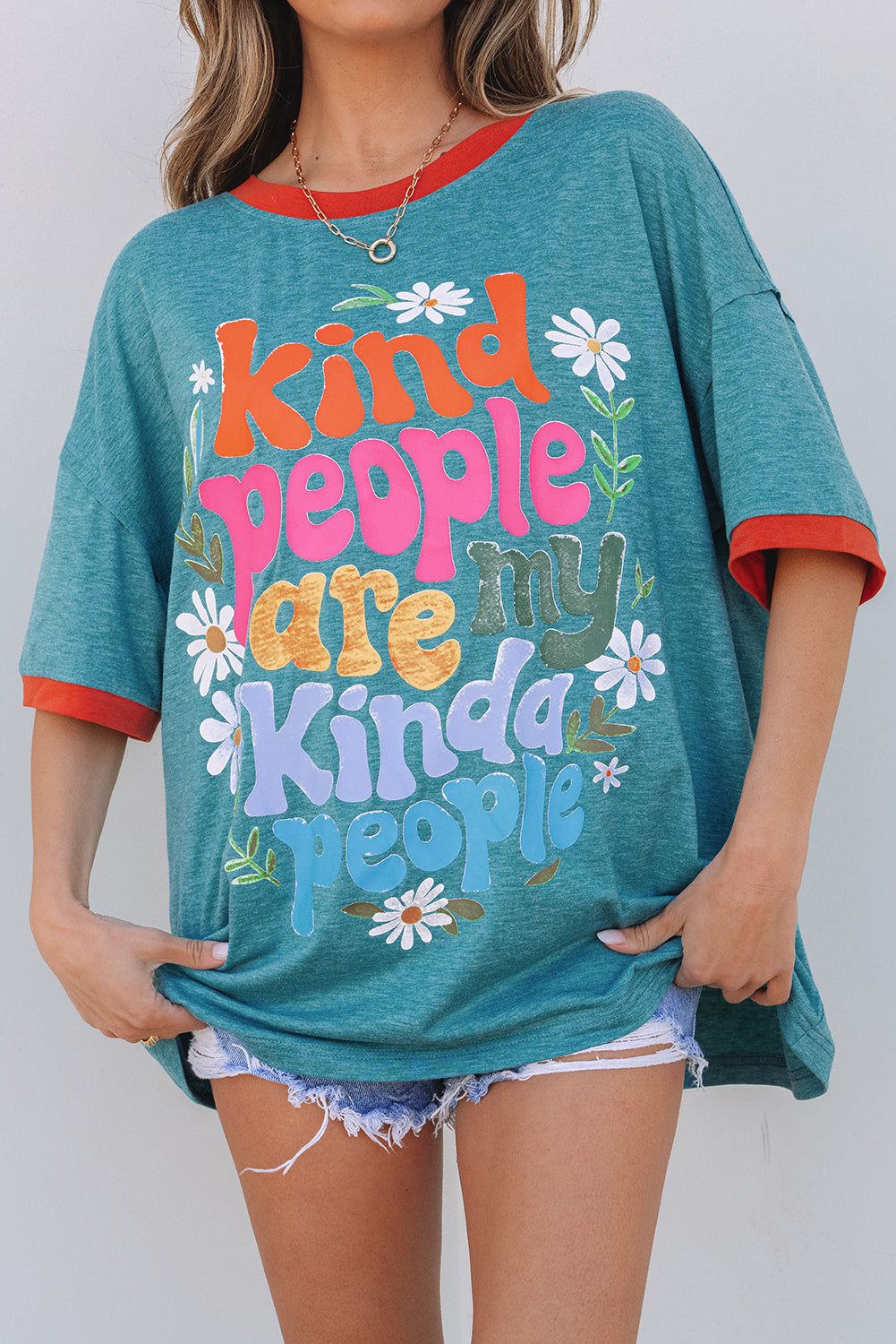 T-shirt surdimensionné avec imprimé « Les gens gentils sont mes gens gentils »