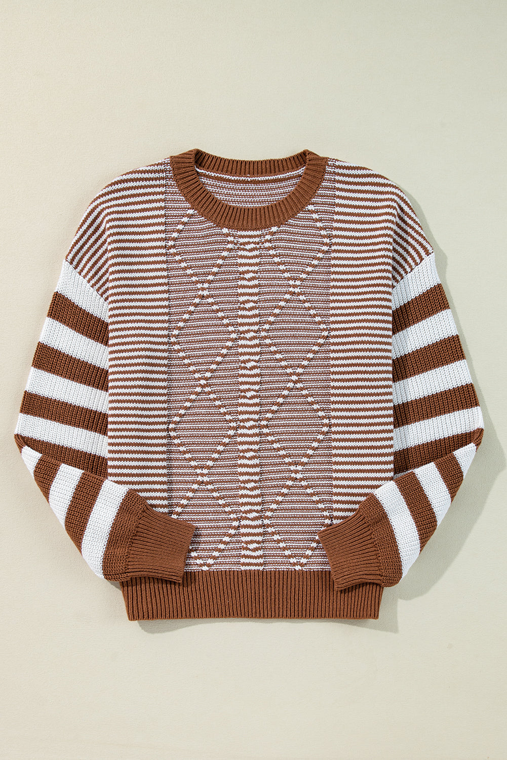 Pull texturé géométrique a épaules tombantes