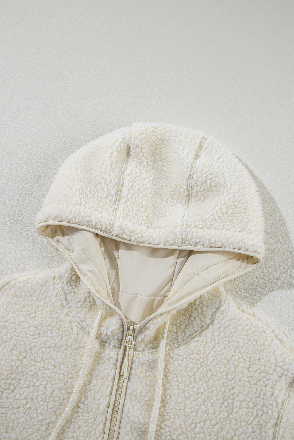 Veste a capuche et poches en polaire zippée avec cordon de serrage