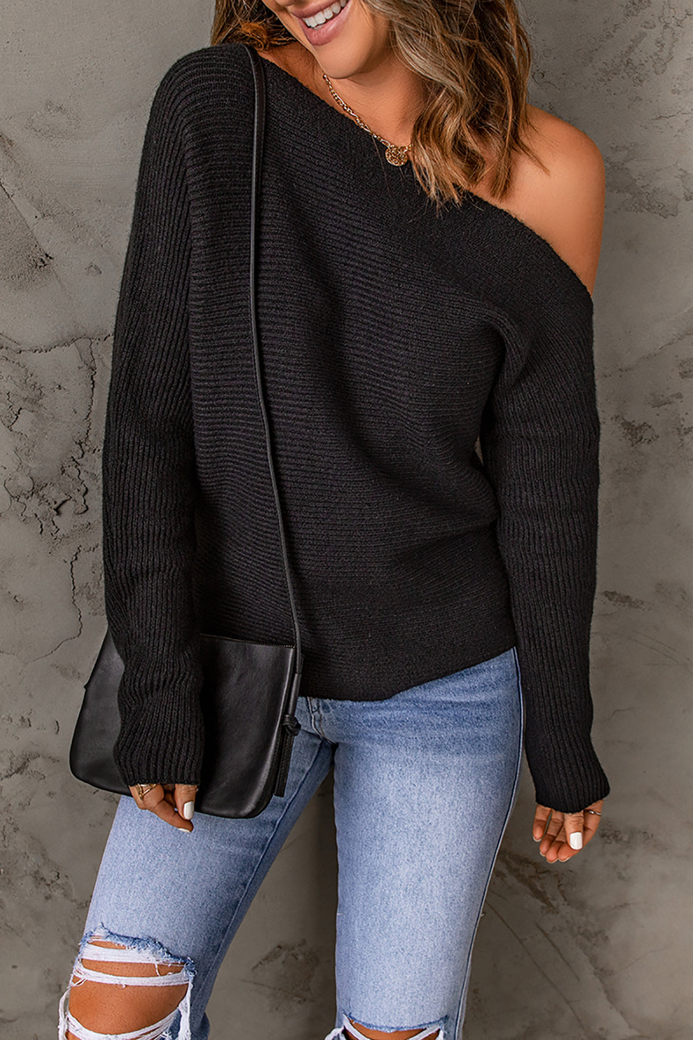 Pull en tricot rayé à manches longues