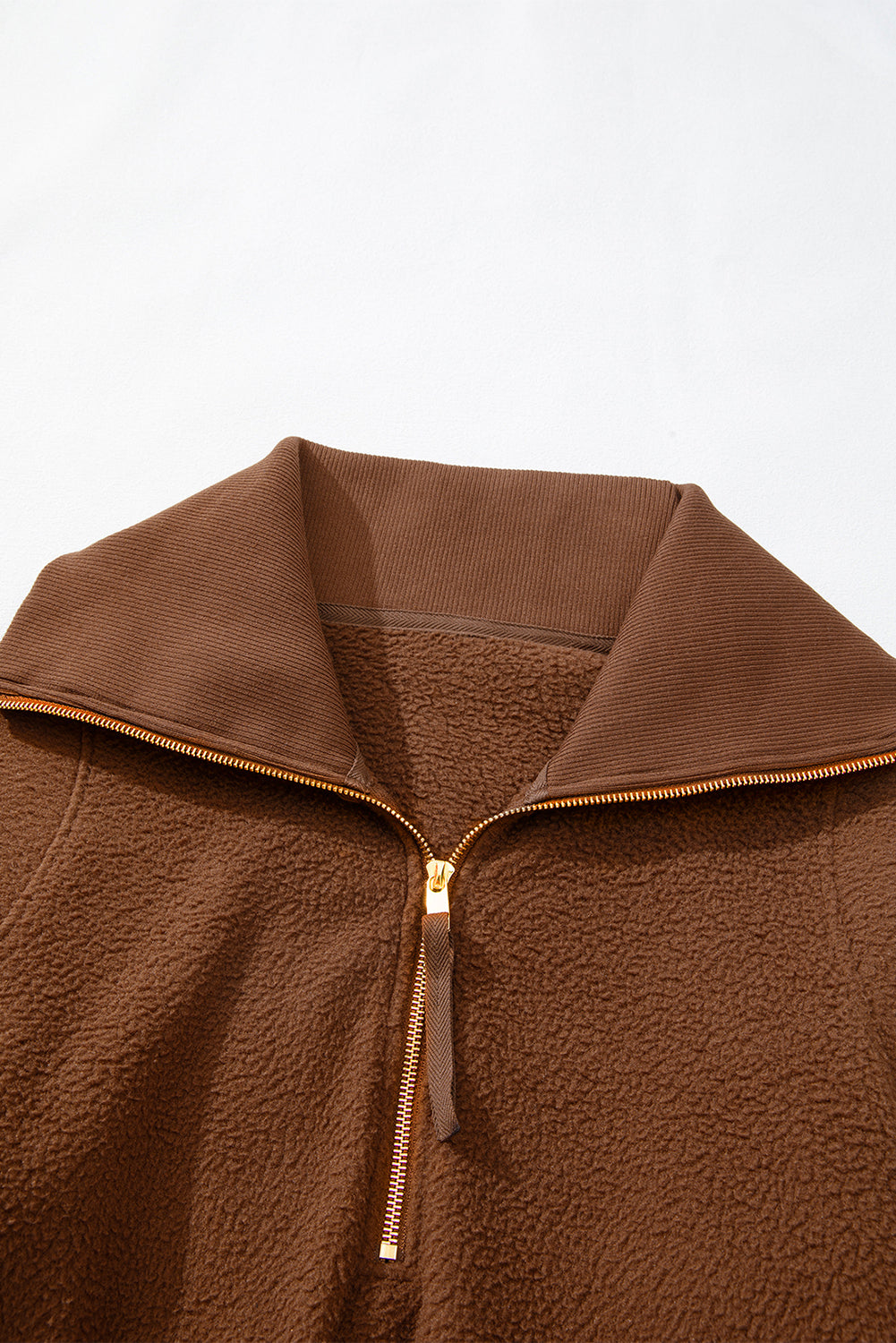 Sweat-shirt en molleton a demi-zip