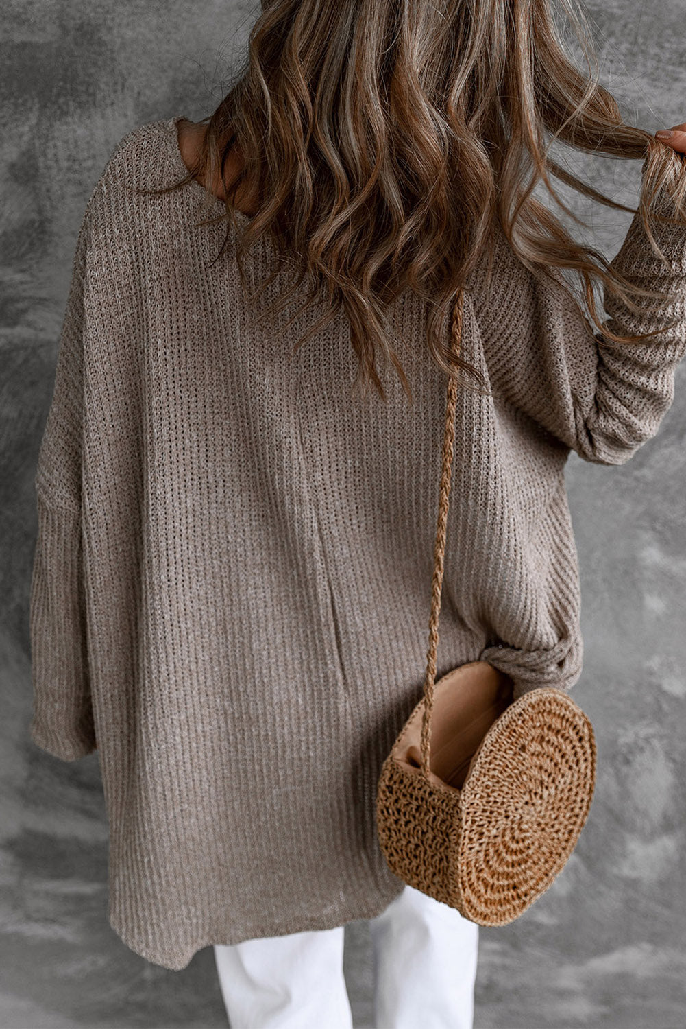 Pull ample haut bas à manches dolman