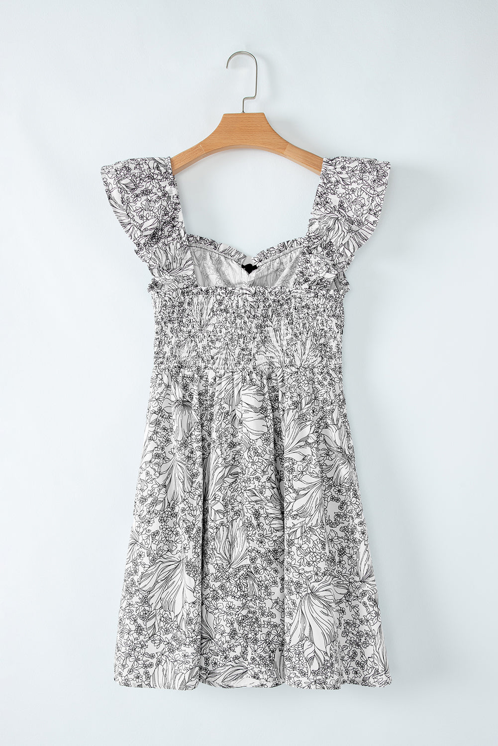 Mini-robe à imprimé floral et manches flottantes